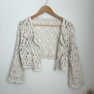 Crochet Cropped Cotton Shrug